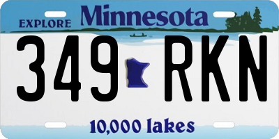 MN license plate 349RKN