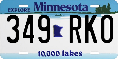 MN license plate 349RKO