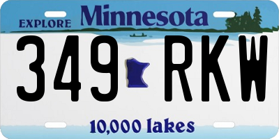 MN license plate 349RKW
