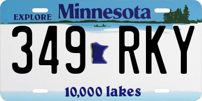 MN license plate 349RKY