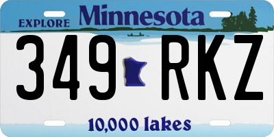 MN license plate 349RKZ