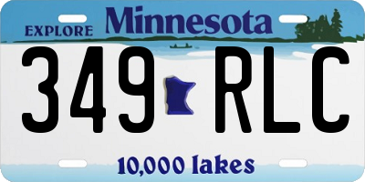 MN license plate 349RLC