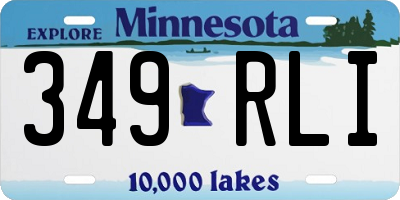 MN license plate 349RLI