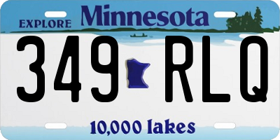 MN license plate 349RLQ