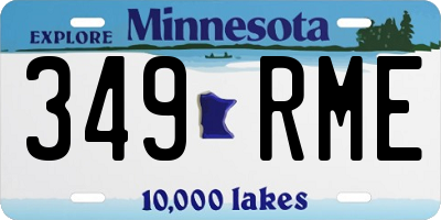 MN license plate 349RME