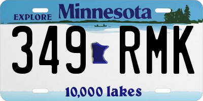 MN license plate 349RMK