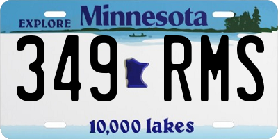 MN license plate 349RMS