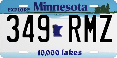 MN license plate 349RMZ
