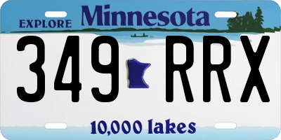 MN license plate 349RRX