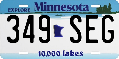 MN license plate 349SEG