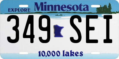 MN license plate 349SEI