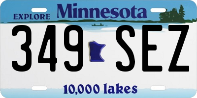 MN license plate 349SEZ