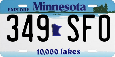 MN license plate 349SFO