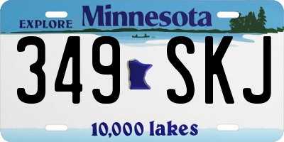 MN license plate 349SKJ