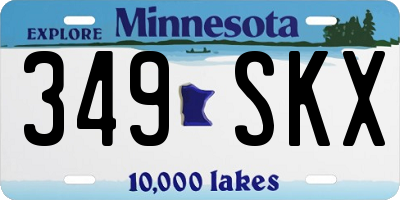 MN license plate 349SKX