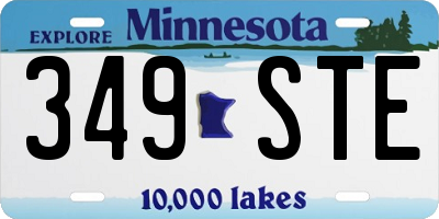 MN license plate 349STE