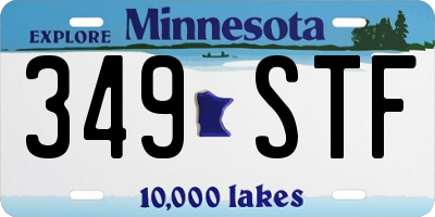 MN license plate 349STF