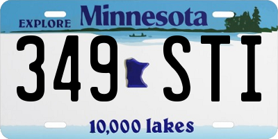 MN license plate 349STI