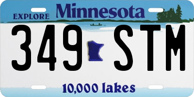 MN license plate 349STM