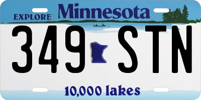MN license plate 349STN