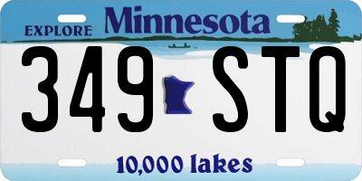 MN license plate 349STQ