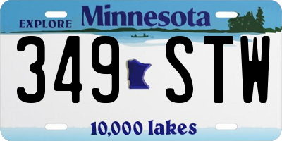 MN license plate 349STW