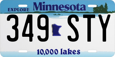 MN license plate 349STY