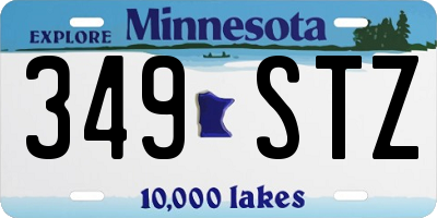 MN license plate 349STZ