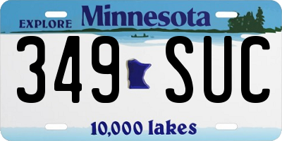 MN license plate 349SUC