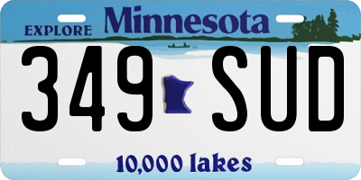 MN license plate 349SUD