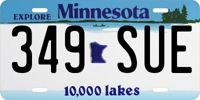 MN license plate 349SUE