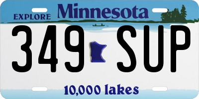 MN license plate 349SUP