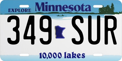 MN license plate 349SUR