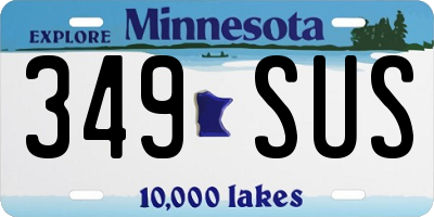 MN license plate 349SUS