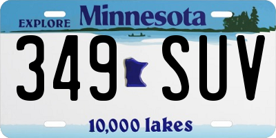 MN license plate 349SUV