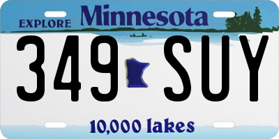 MN license plate 349SUY