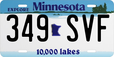 MN license plate 349SVF