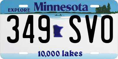 MN license plate 349SVO