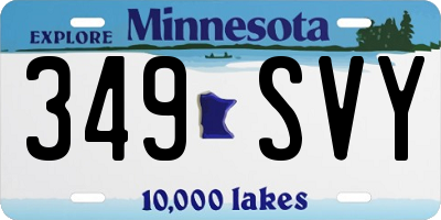 MN license plate 349SVY