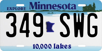 MN license plate 349SWG