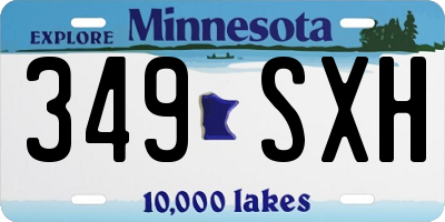 MN license plate 349SXH