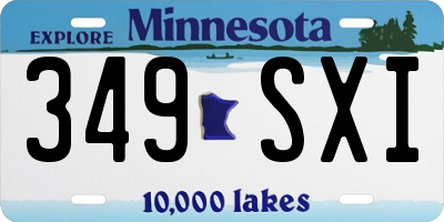 MN license plate 349SXI