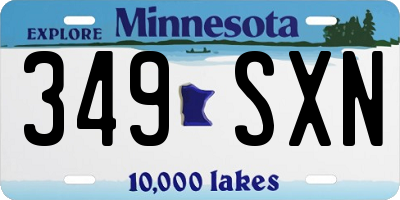 MN license plate 349SXN