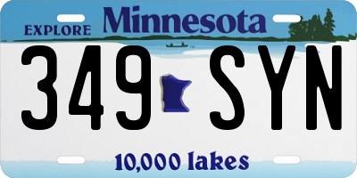 MN license plate 349SYN