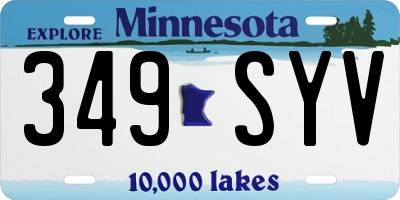 MN license plate 349SYV