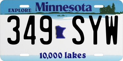 MN license plate 349SYW