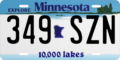 MN license plate 349SZN