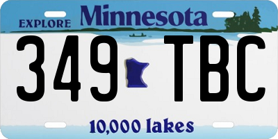 MN license plate 349TBC