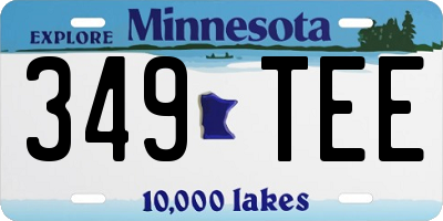 MN license plate 349TEE