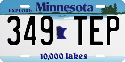 MN license plate 349TEP